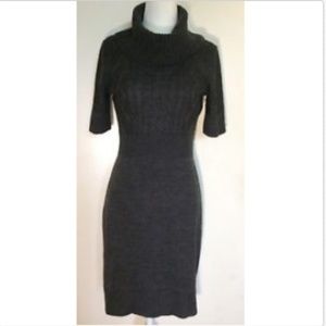 LOFT Dark Gray Cowl Neck Cable Knit Dress Size S
